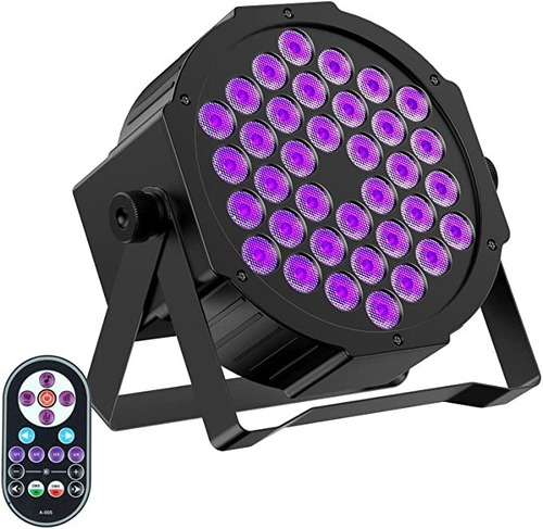 Tacho Foco 36 Led Luz Negra Dmx Fiestas Fluor Control Remoto