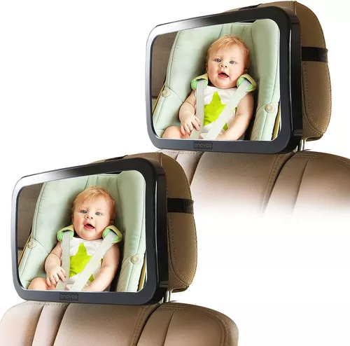 Espejo Coche Bebe Asiento Trasero, Espejo Retrovisor Bebé inastillable,  para sillón de niño y asiento de bebé, giratorio 360 °, espejo de coche de