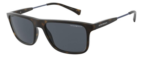 Emporio Armani Gafas De Sol Marco De Tortuga, Lentes Azules,