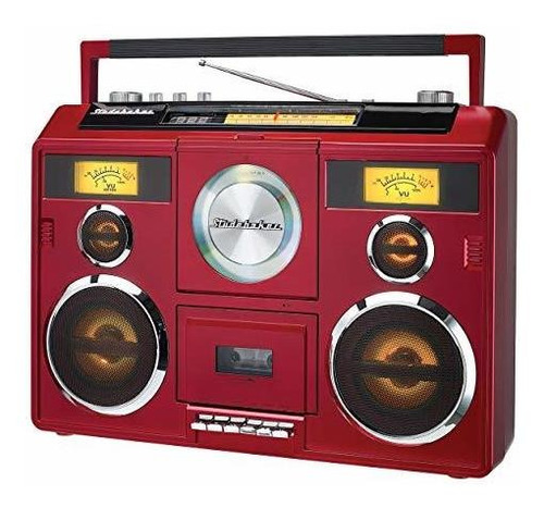 Estéreo Portátil Studebaker Boombox Bluetooth Cd Radio -rojo