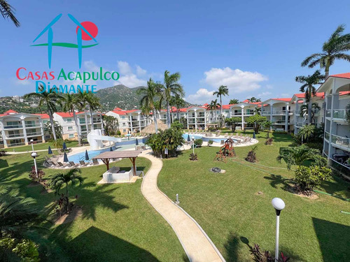 Cad Diamante Lakes Zafiro 316. Terraza Con Vista A Los Jardines Y Albercas