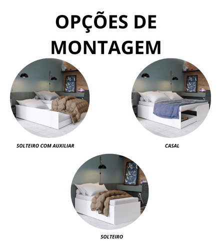Cama Matrix Solteiro Casal E Com Auxiliar 3 Em 1 Luxo Mdf
