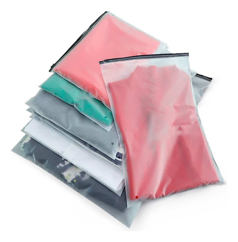Saco Plástico Eva Embalagem Roupa Trilho Zip Embalagem Fácil 30x40cm 50und