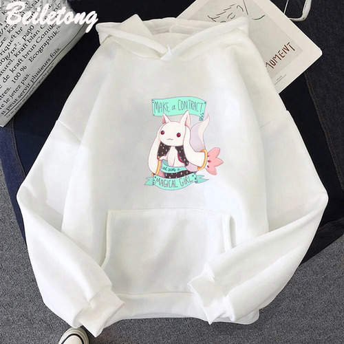 Puella Magi Madoka Magica Japonés Anime Hoddie Para Hombre M