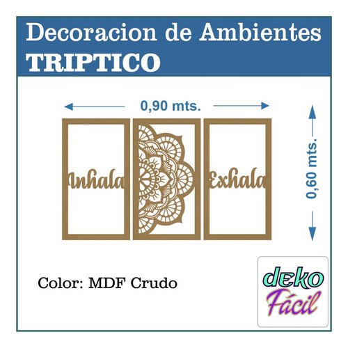 Cuadro Aplique Tríptico Para Decoración De Mdf A Eleccion.
