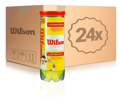 Pelotas Tenis Wilson Championship Pelotitas X 24 Padel Caja