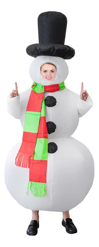 Bervyosw Disfraz Inflable De Muñeco De Nieve De Navidad Para