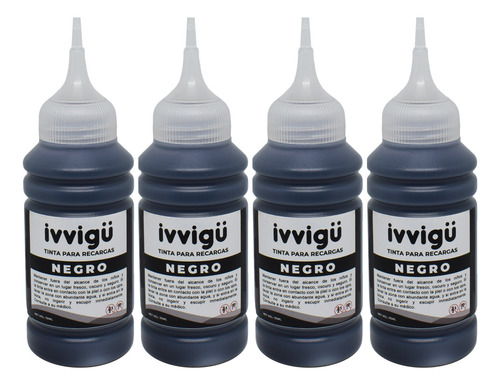 Kit Tinta Para Recarga Epson Dye Solo Color Negro Ivvigu