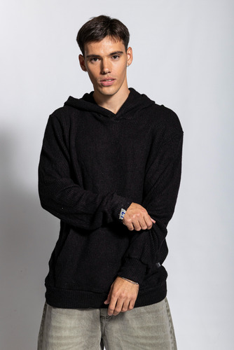 Buzo Hoodie Tejido Oversize Hombre Canguro Capucha Shaffe