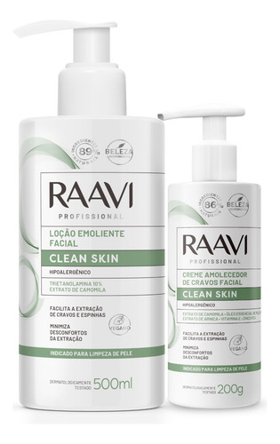 Combo Amolece Cravos E Espinhas 2 Produtos Raavi Clean Skin