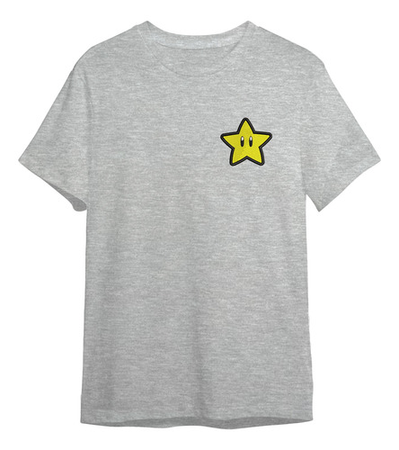 Playera Algodon Bordada Estrella Feliz Video Juego Vida