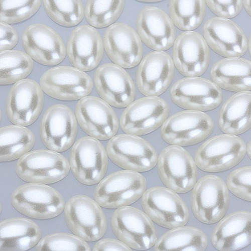 50 De Plástico Con Plano De Cabujón Ovalado De 14 X 10 Mm.