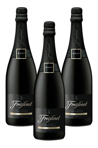 Kit 03 Unidades Espumante Freixenet Cordon Negro Brut 750ml