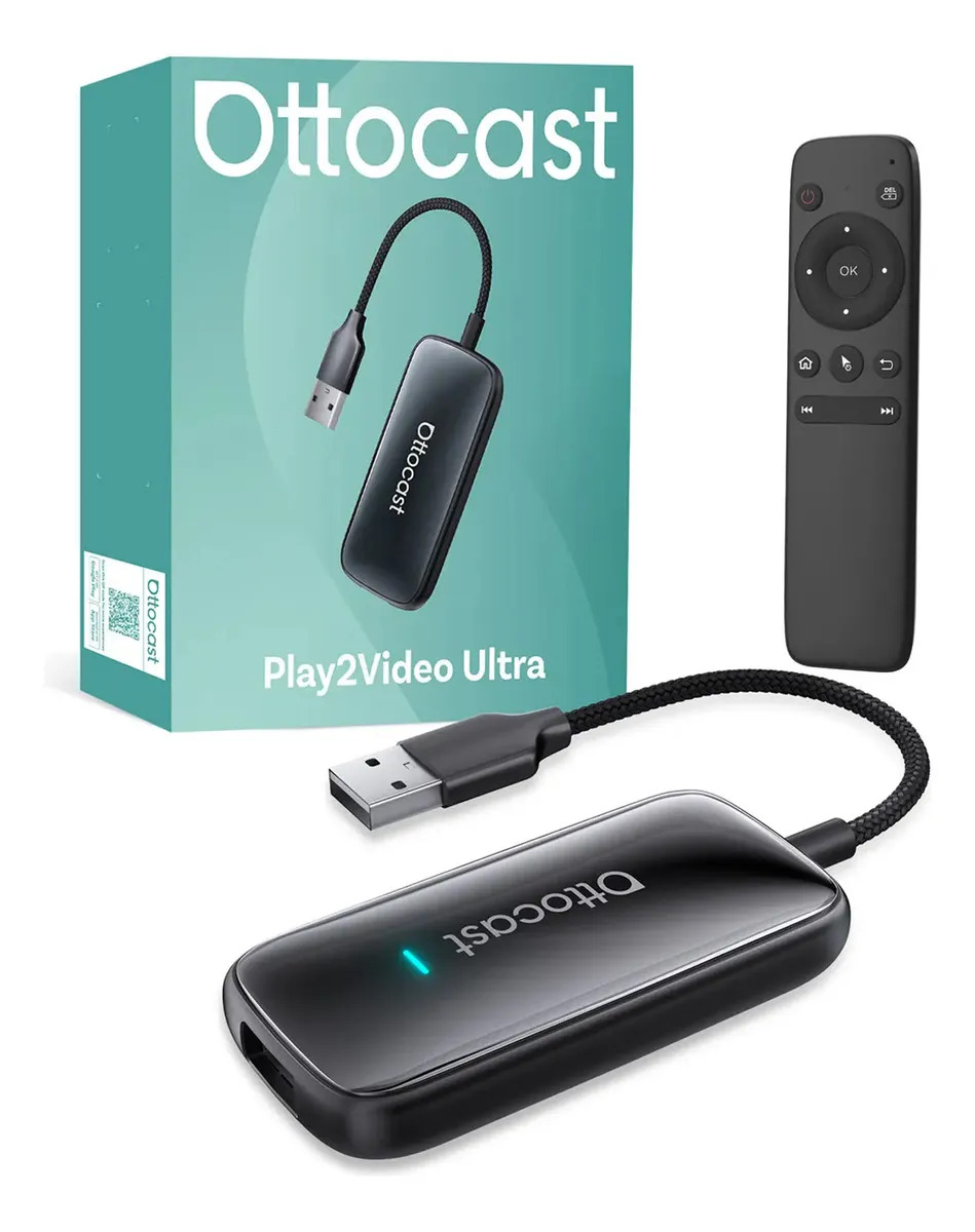 Ottocast Play2video Ultra Con Mando Y Apps De Video Yt/nf Negro Bluetooth