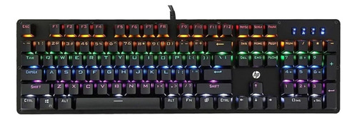 Teclado Hp Gk100 Qwerty Español Color Negro Con Luz Rgb
