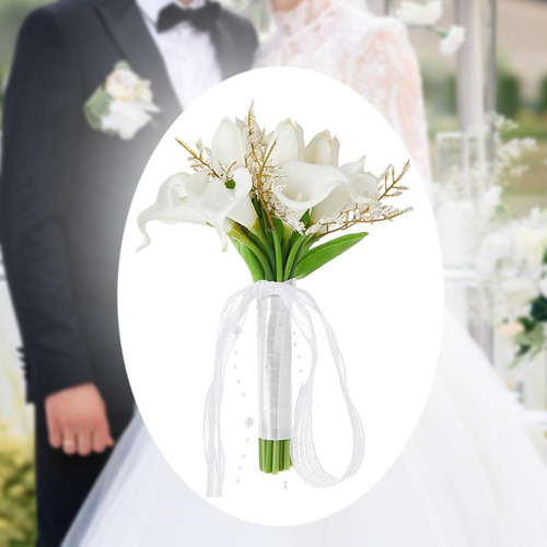 Buquê De Noiva De Casamento Flor De Dama Com Tulipa 22x29cm