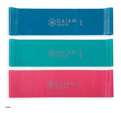 Gaiam Resistencia 3 Bandas Elásticas Kit Ligas Flexibilidad