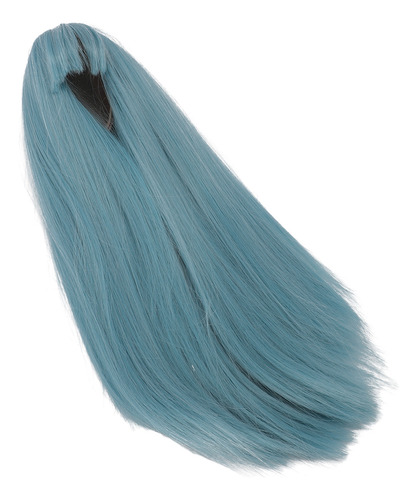 Peluca De Muñeca Azul Con Flequillo Largo Y Recto 1/4 De Lar