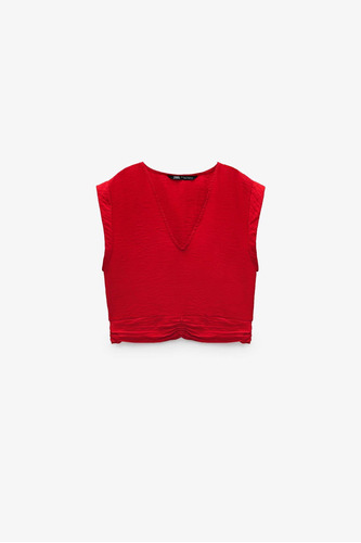 Camisa Marca Zara De Dama Talla Xs Roja