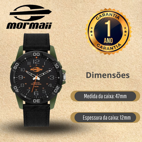 Relógio Masculino Mormaii Analógico Verde Esportivo Original