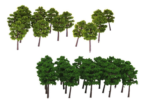 80x Modelo Ferroviario Paisaje Árbol Calle Arquitectura