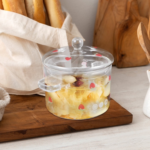 Olla De Vidrio Con Tapa Para Estufa, Olla De Cocción Resiste