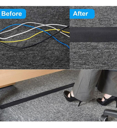 2 Funda Protectora De Cable Ajustable Cables De Para Piso 1m