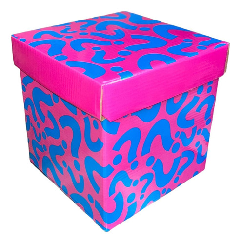 1 Caja Para Regalo Rosa 30x30cm Diseño Signo De Incognito