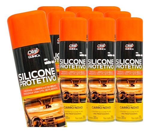 Kit 10 Silicone Spray Painel Protege Limpa E Da Brilho 300ml