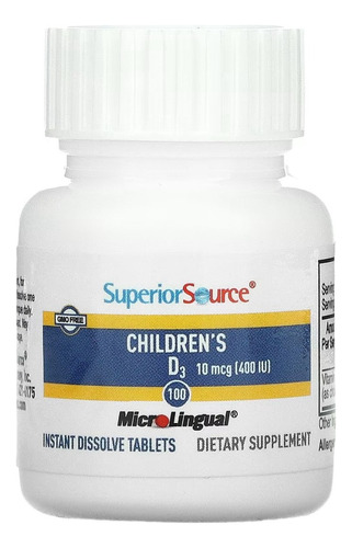 D3 Para Niños 10 Mcg(400 Ui) 100compr Disolución Instantánea