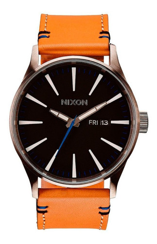 Reloj Nixon Hombre Negro Unit A197760 Color de la correa Café 2