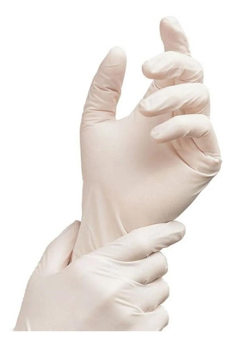 Guantes Látex Descartables Xs S M L Color Blanco
