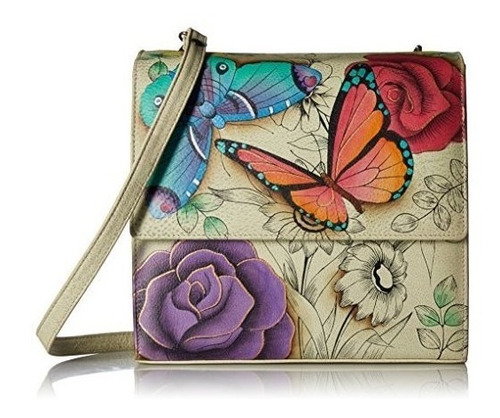 Anuschka Anna Hand Painted Leather Mujeres Flap Crossbody Or