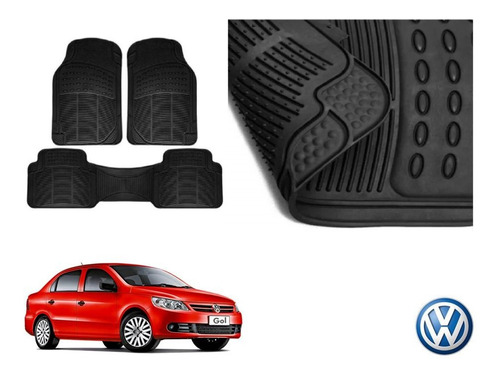 Tapetes Uso Rudo Volkswagen Gol Sedan 2011 Rubber Black Orig