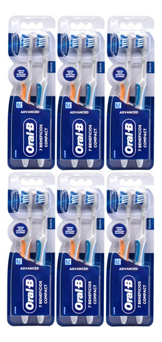12 Cepillos Oral-b 7 Beneficios Compact 2pack (6pzas Con 2)