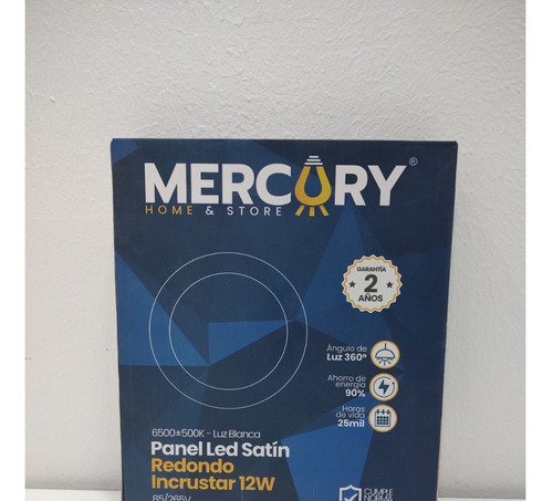 Panel Redondo Empotrar 12w 6k 6´´ Satin, Mercury (cod.1068)