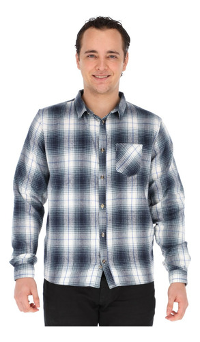 Oferta Camisas Casual De Franela Cuadros Para Hombre Negra