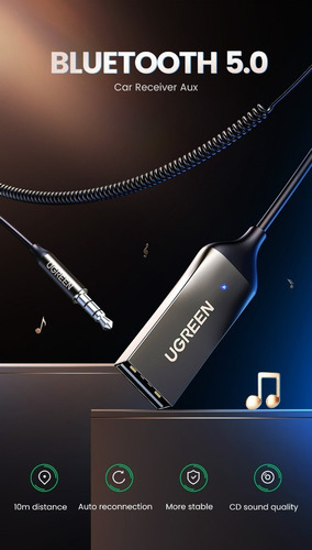 Receptor De Carro Bluetooth Ugreen Auxiliar Com Microfone