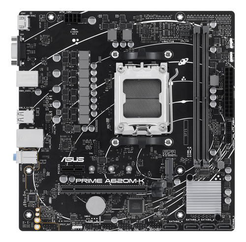 Tarjeta Madre Asus Prime A620m-k Am5 2x Ddr5 M.2 Micro Atx