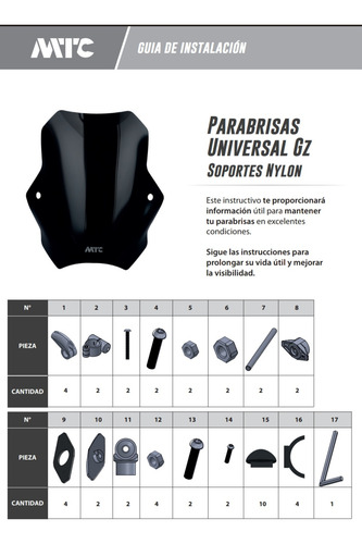Parabrisas Gz P/ Carabela Sport R2 Negro Mtc