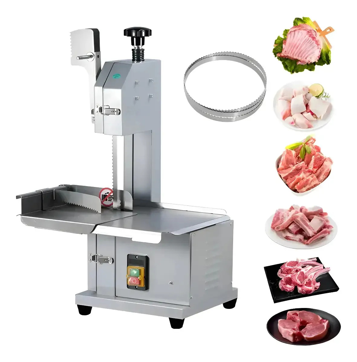 Rebanadora Sierra Cortadora Carne Y Hueso Jamon Eléctrica Plateado