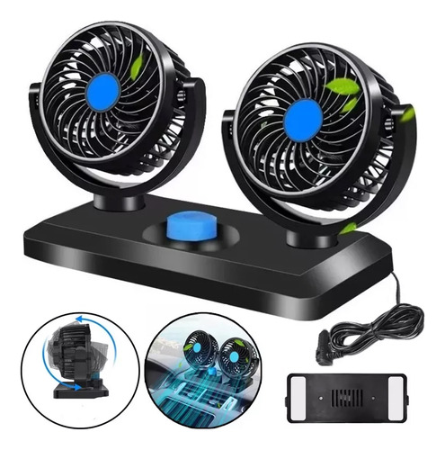 Ventilador Para Auto Interior Doble Auto Coche Usb Portátil