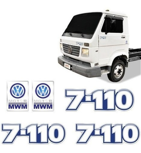 Imagem 1 de 5 de Kit Adesivos 7-110 Emblemas Caminhão Volkswagen Alto Relevo