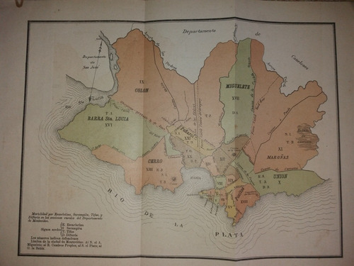 Mapa De Montevideo 1894 Tifus Difteria Sarampion Etc