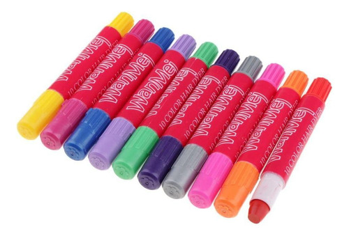 10 Colors Hair Chalk Pen Set Temporary Hair Color