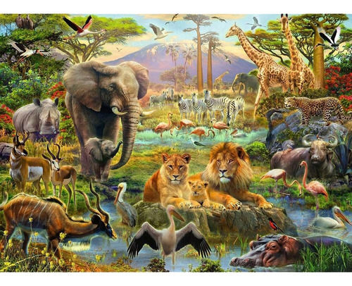 Puzzle Xxl Animales De La Sabana - 200 Piezas Ravensburger