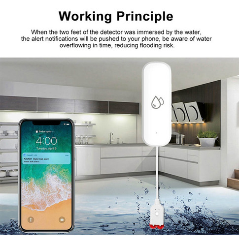 Alarma Con Sensor De Agua Wifi Tuya, 2 Unidades, Detector De