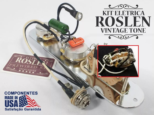 Kit Elétrica Telecaster Hh 5-way Super Switch Com Pio Russo
