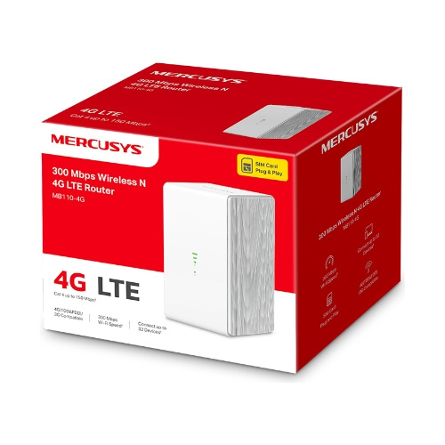 Router Inalámbrico 4g Lte Mercusys Mb110-4g De 300 Mbps