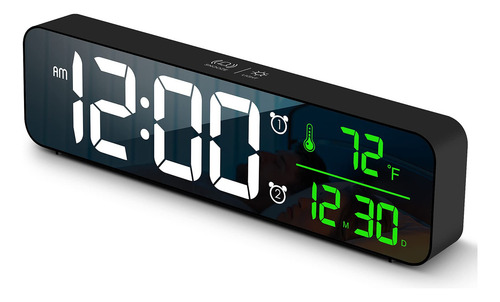 Reloj Digital Con Visualización Grande, Reloj Despertador Para Sala De Estar, Oficina, Recámara, Decoración Led, Electrónica, Fecha, Temperatura, Relojes Eléctricos, Atenuador De Brillo Automático